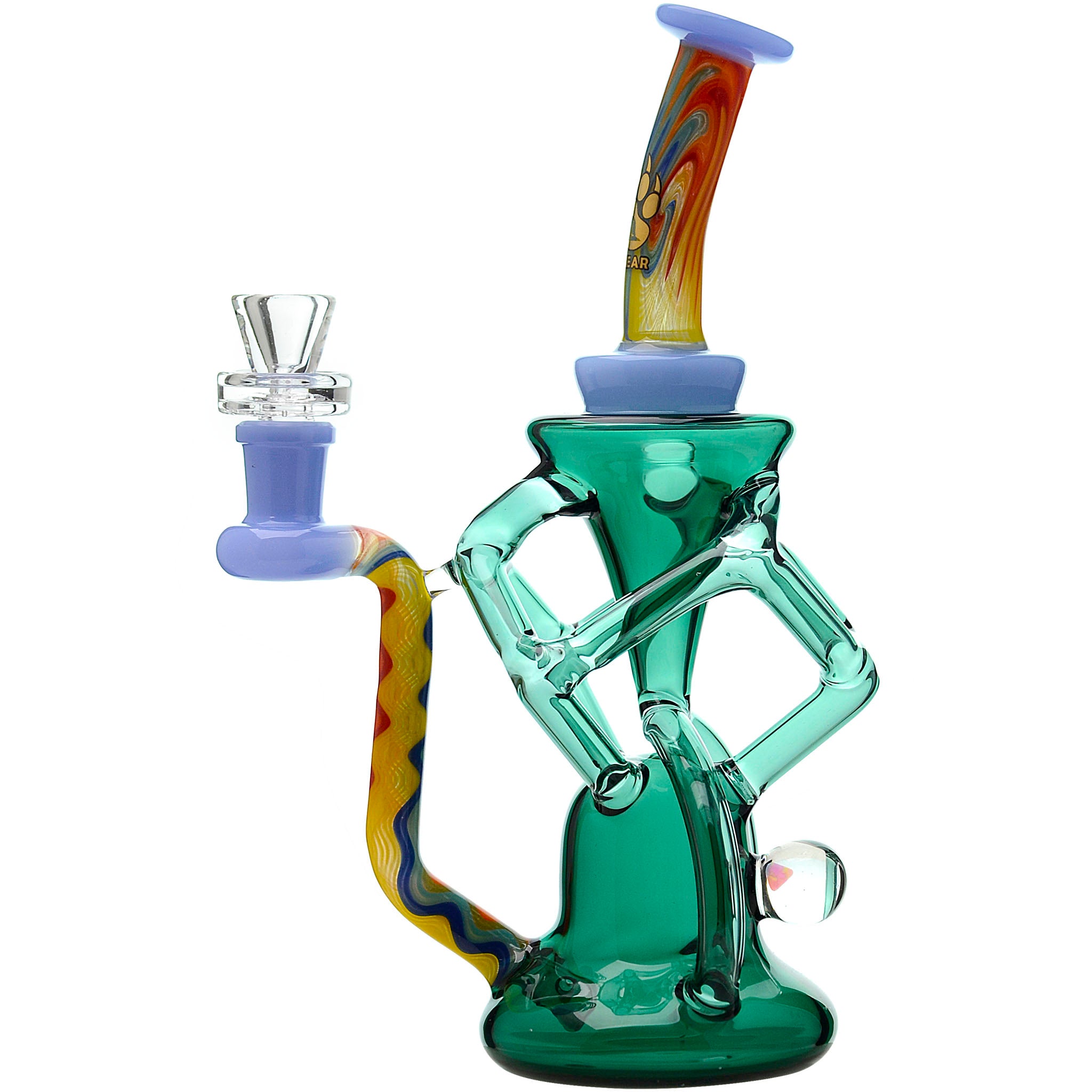 Wigwag Glass Dab Rig Glass Recycler with Encased Opal