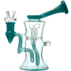 6.6 Inch Hand Crafted US COLOR Water Pipe with Opal/MINI Recycler Dab Rig