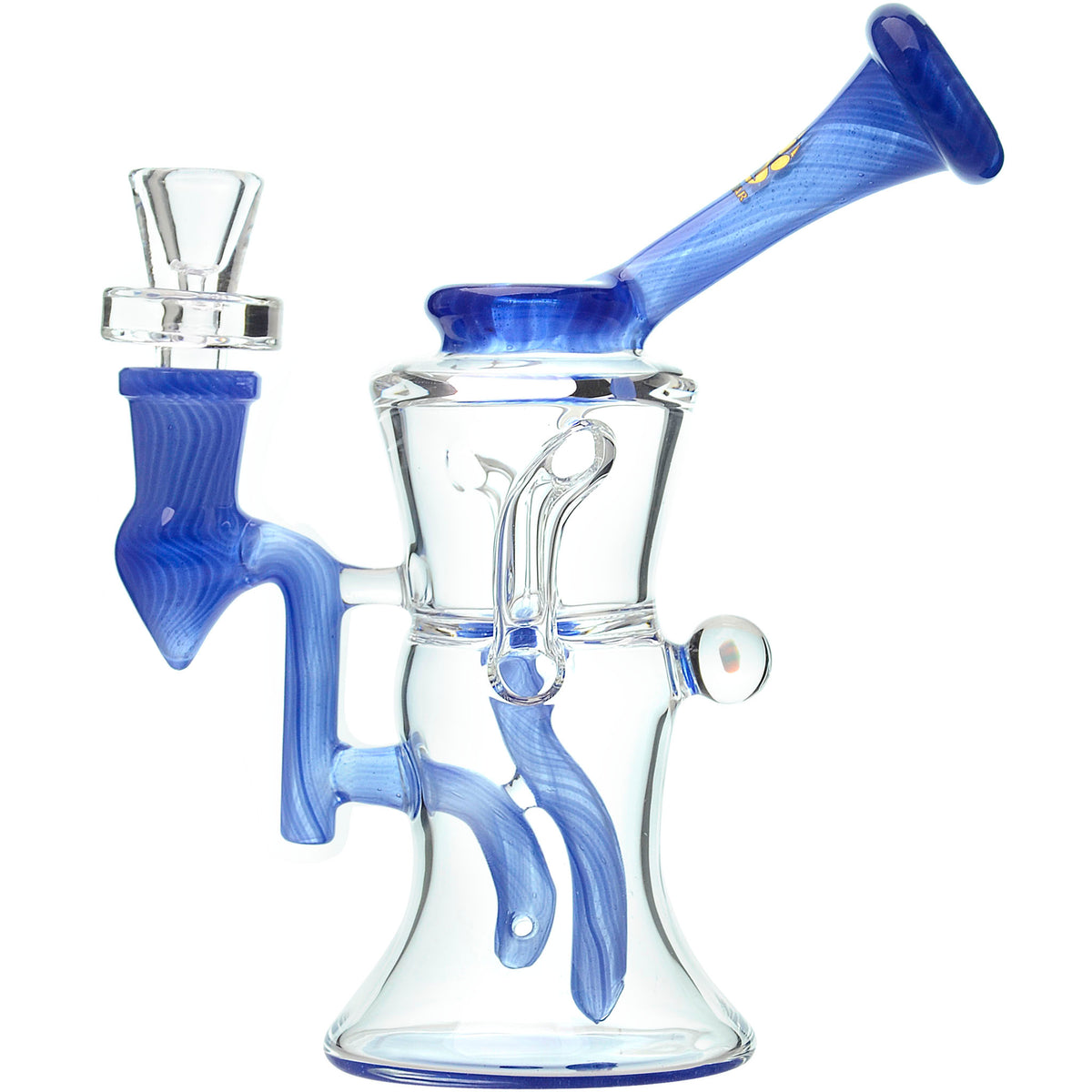 6.6 Inch Hand Crafted US COLOR Water Pipe with Opal/MINI Recycler Dab Rig