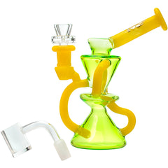 6.6 Inch Hand Crafted US COLOR  Dab Rig with Opal