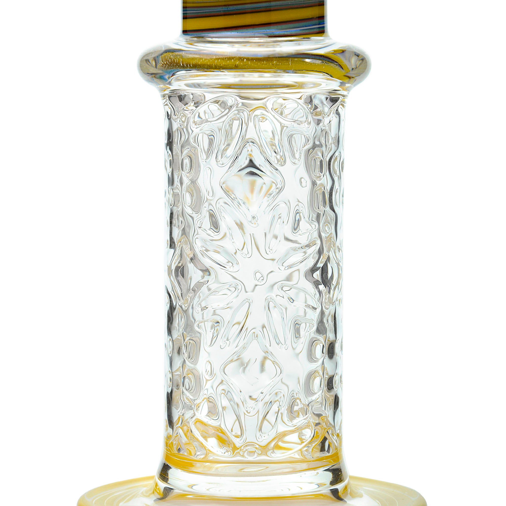 Wigwag Wall Perc Glass Bong Glass Water Pipe with Encased Opal