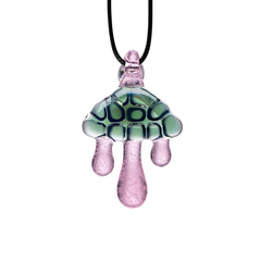 CLOUD INSPIRED GLASS PENDANT NECKLACE - EMERALD EMBEDDED