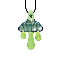 CLOUD INSPIRED GLASS PENDANT NECKLACE - EMERALD EMBEDDED