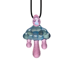 CLOUD INSPIRED GLASS PENDANT NECKLACE - OPAL EMBEDDED